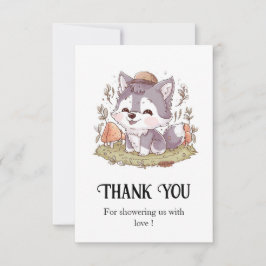 ウルフよくはしゃぐ赤ちゃんシャワー サンキューカード