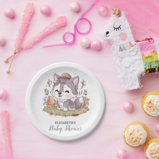 ウルフよくはしゃぐ赤ちゃんシャワー ペーパープレート (パーティー)