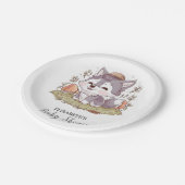 ウルフよくはしゃぐ赤ちゃんシャワー ペーパープレート (アングル)