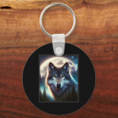 ウルフアイシームーン銀河系狩りグラウンドグレーウルフフフォー キーホルダー (正面)