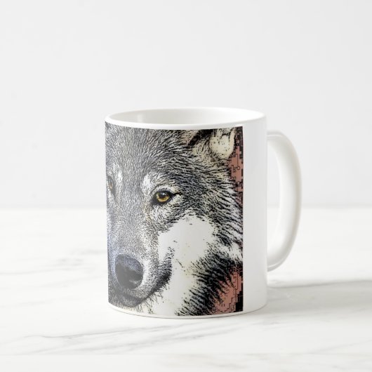 ウルフアイズアートワーク コーヒーマグカップ (正面右)