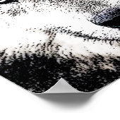 ウルフアイズ – 白黒の野生動物のアートワーク ポスター (角)