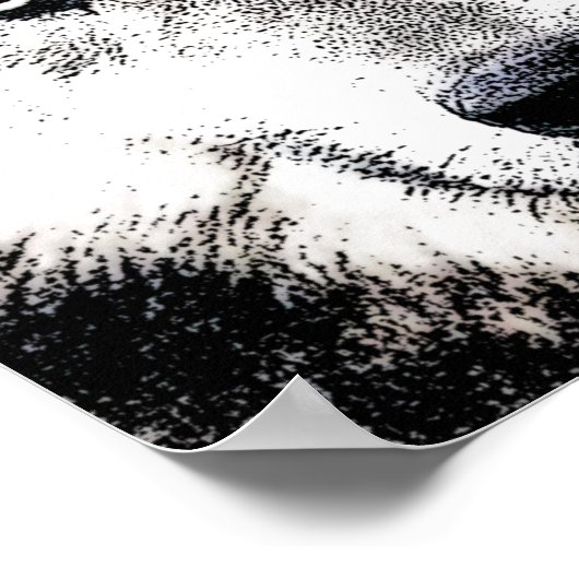 ウルフアイズ – 白黒の野生動物のアートワーク ポスター (角)