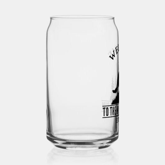 ウルフアウトドアパーソナライズされたキャンプファミリーキャビン名 ガラス缶 (右)