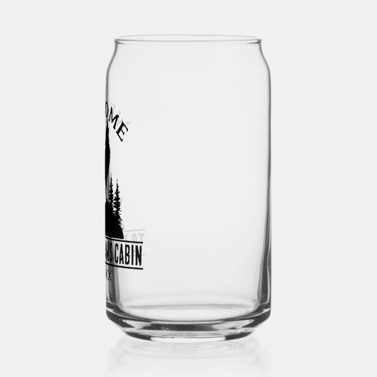 ウルフアウトドアパーソナライズされたキャンプファミリーキャビン名 ガラス缶 (左)