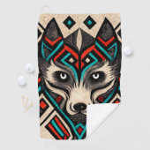 ウルフアステカ顔 ゴルフタオル (インサイチュ)