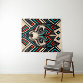 ウルフアステカ顔 タペストリー (インサイチュ(横))