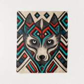 ウルフアステカ顔 タペストリー (正面)