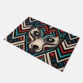 ウルフアステカ顔 ドアマット (アングル)