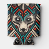 ウルフアステカ顔 缶クーラー (正面)