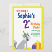 ウルフアニマルキッドバースデーパーティ招待状 招待状 (正面)
