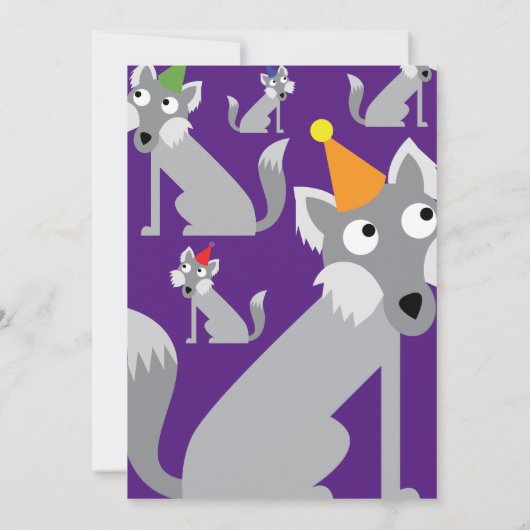 ウルフアニマルキッドバースデーパーティ招待状 招待状 (裏面)