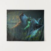 ウルフアニマルポートレート絵画の野生動物アウトドア タペストリー (正面(横))