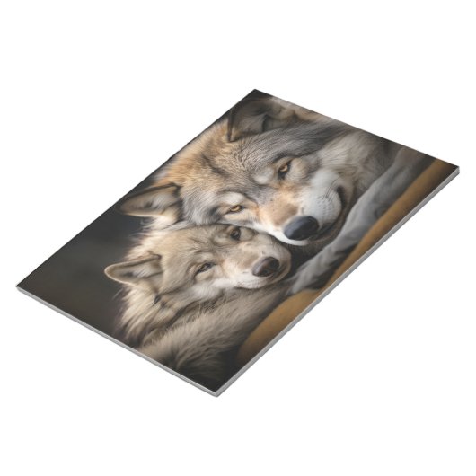 ウルフアニマルワイルド美しいフリーダムワイルドネスロヴ ノートパッド (アングル)