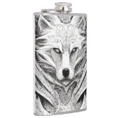 ウルフアニマル自然イラストレーションラインエピックアート フラスク (右)