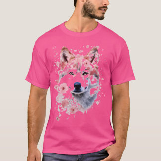 ウルフアニマル自然動物園抽象芸術アートワーク顔ウルフ Tシャツ