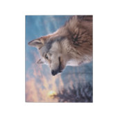 ウルフアニマル自然威厳のある野原 ノートパッド (回転)