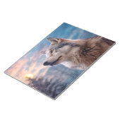 ウルフアニマル自然威厳のある野原 ノートパッド (アングル)