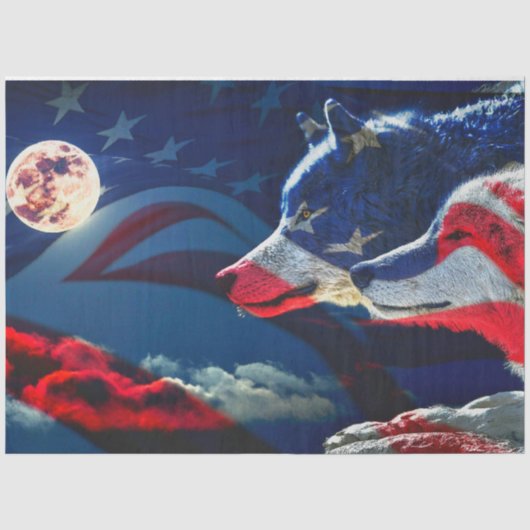 ウルフアメリカプライド国旗 薄葉紙 (正面)