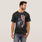 ウルフアメリカ国旗 Tシャツ (正面フル)