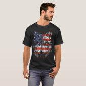 ウルフアメリカ国旗USA Tシャツ (正面フル)