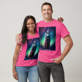 ウルフアラスカ北部光オーロラボレリス Tシャツ (ユニセックス)