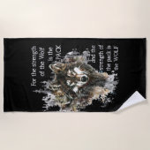 ウルフアンドパック引用文 – アニマルコレクション ビーチタオル (正面)