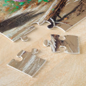 ウルフアンドベアーチェイスパステルチョークフォレストシーン ジグソーパズル (側面)