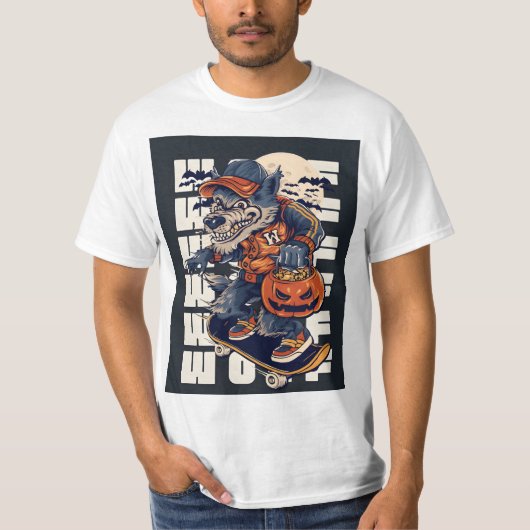 ウルフアートポスター。 Tシャツ (正面)