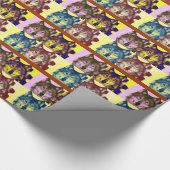 ウルフアートポップ・アートのクリスマスギフトラッピング紙 ラッピングペーパー (角)