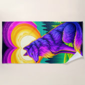 ウルフアート ビーチタオル (正面)