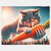 ウルフアート フリースブランケット (正面(横))