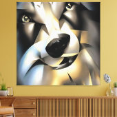 ウルフインジオメトリックアートスタイル キャンバスプリント (インサイチュ (リビング))