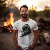 ウルフインフード付きスウェットシャツ二重露出 Tシャツ