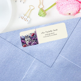 ウルフインポピーフィールドフォークアート差出人住所 ラベル