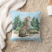 ウルフインマウンテンシーン装飾用クッション クッション (ブランケット)