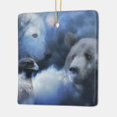 ウルフイーグル&ベアークリスマスホリデーオーナメント セラミックオーナメント (左)