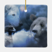 ウルフイーグル&ベアークリスマスホリデーオーナメント セラミックオーナメント (裏面)