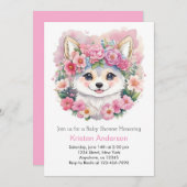 ウルフウィスパーズ:女の子ベビーシャワー 招待状 (正面/裏面)