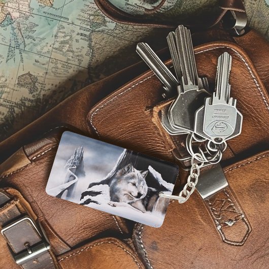 ウルフウィンターキャッスルファンタジー キーホルダー