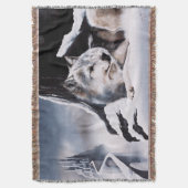 ウルフウィンターキャッスルファンタジー スローブランケット (正面縦)