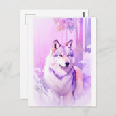 ウルフウォーターカラーポートレート2 ポストカード (正面/裏面)