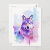 ウルフウォーター色ポートレート1ポストカード ポストカード (正面/裏面)