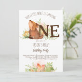 ウルフウッドランズ秋最初の誕生日テンプレート 招待状 (スタンド正面)