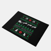 ウルフウルフおもしろい恋人の醜いクリスマスセーター ドアマット (アングル)