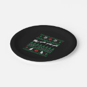 ウルフウルフおもしろい恋人の醜いクリスマスセーター ペーパープレート (アングル)