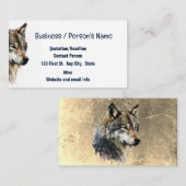 ウルフウルフズヘッドロゴアニマルワイルドライフ自然 名刺 (正面/裏面)