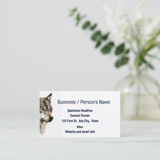 ウルフウルフズヘッドロゴアニマルワイルドライフ自然 名刺 (スタンド正面)