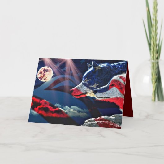 ウルフウルフフルムーンノートカード ノートカード (正面)