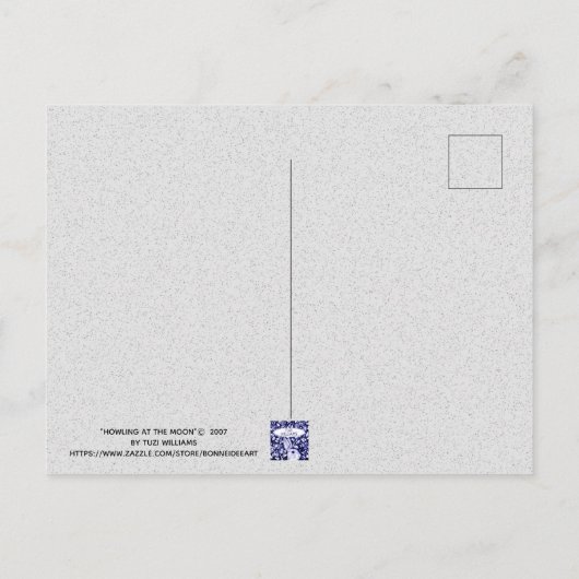 ウルフウルフムーンお洒落ウォーター色はがき ポストカード (裏面)